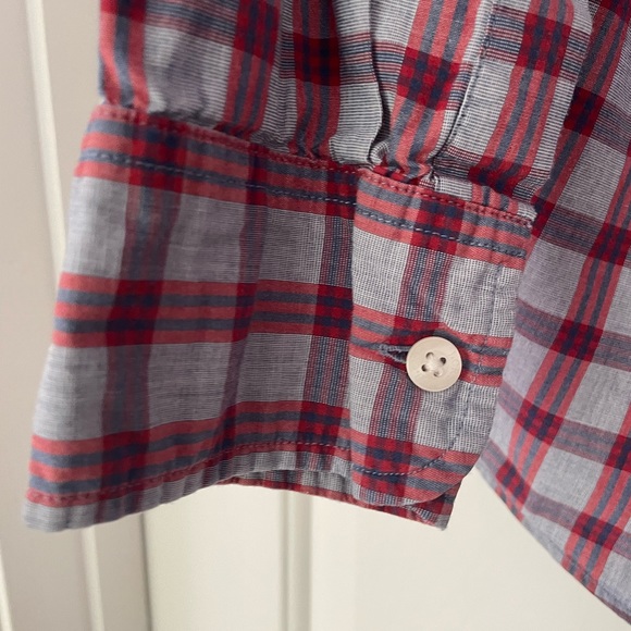J.Crew men's Sz M Oxford blue and red plaid shirt - Picture 6 of 6